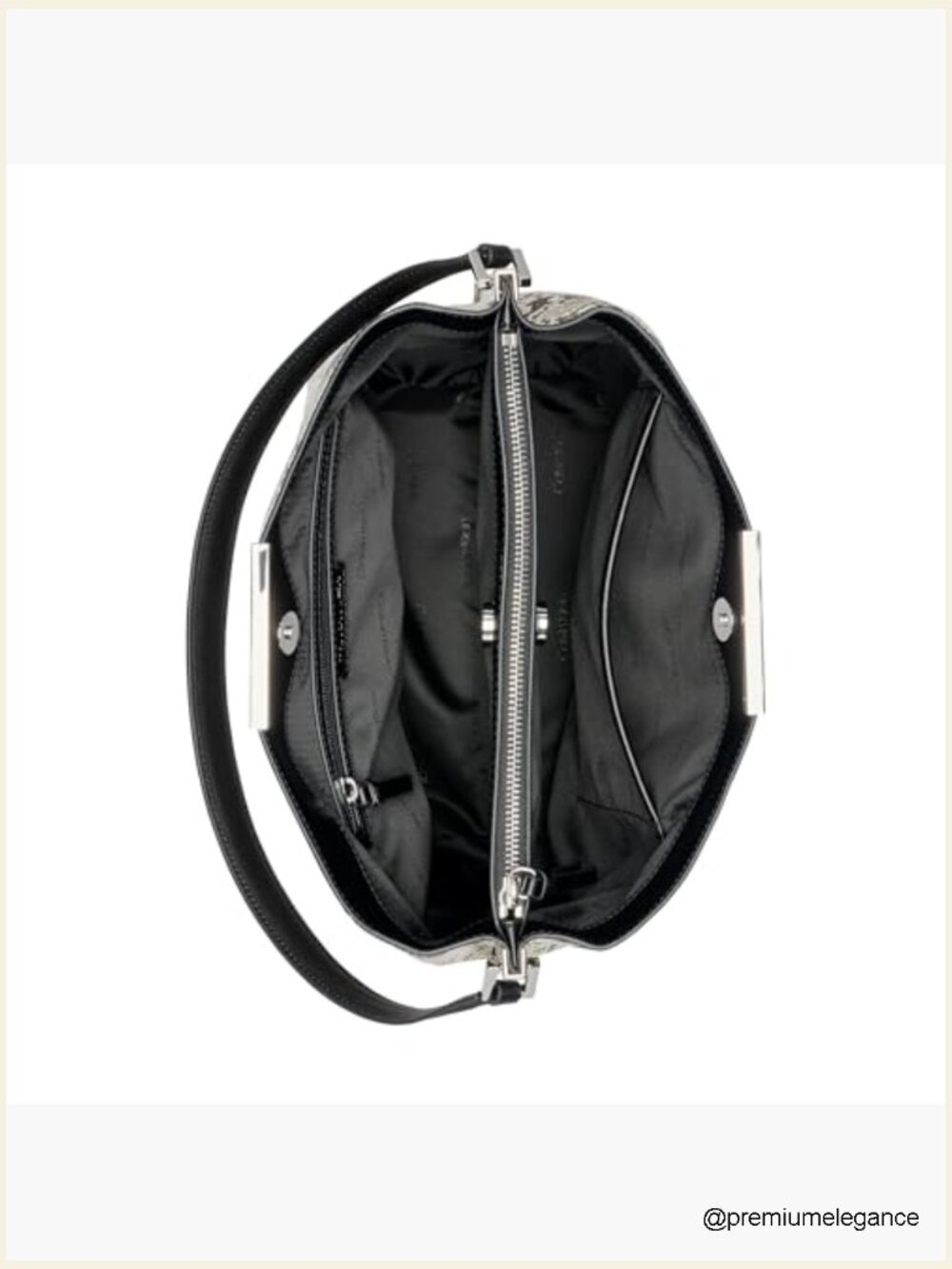 Triple Compartment Bucket Handbag Shoulder Bag Top Handle - Picture 2 of 7